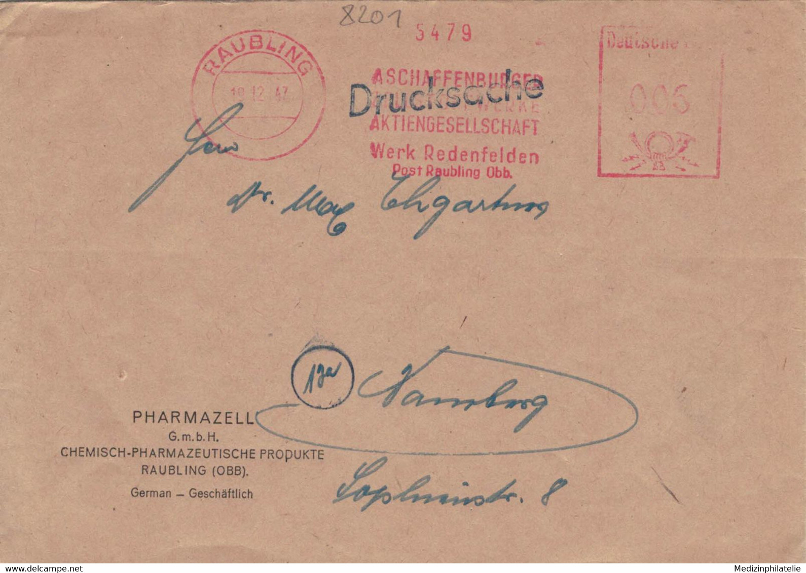 Pharmazell 1947 Raubling Aschaffenburger Zellstoff-Werke AG Werk Redenfelden - Pharmacy