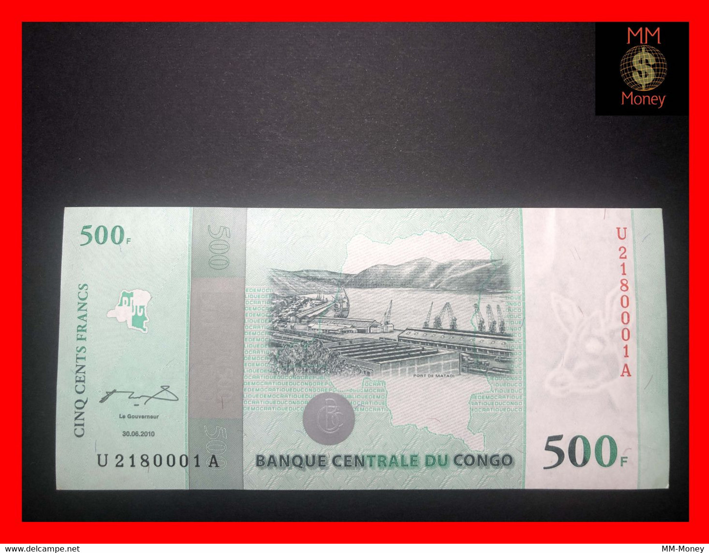 CONGO Democratic Republic  500 Francs  30.6.2010 P. 100 *COMMEMORATIVE*    AUNC - République Démocratique Du Congo & Zaïre