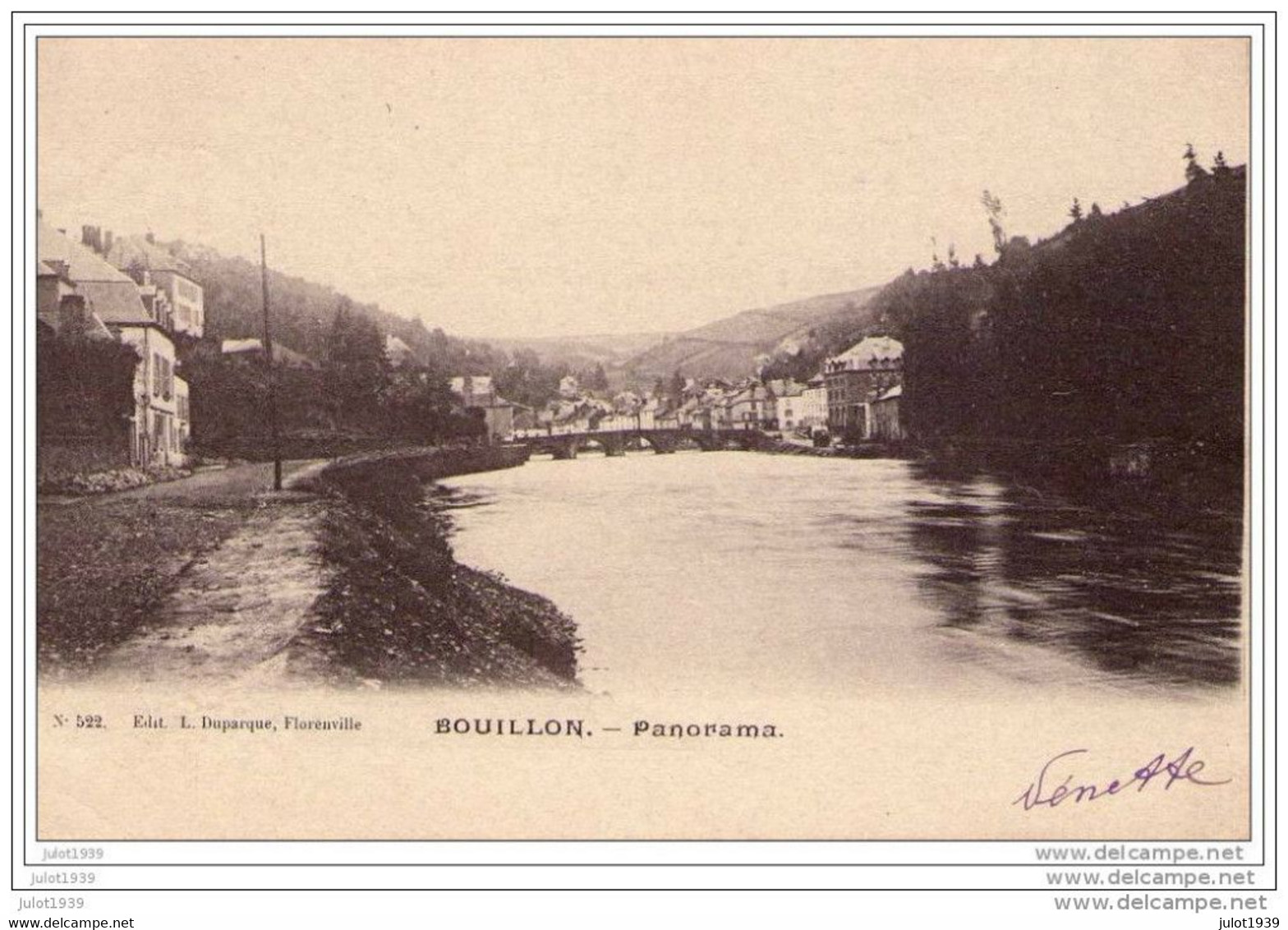 BOUILLON ..-- Le Rempart .   Panorama . 1903 Vers PARIS ( Melle M. ROUSSEAUX ) .      Voir Verso . - Bouillon