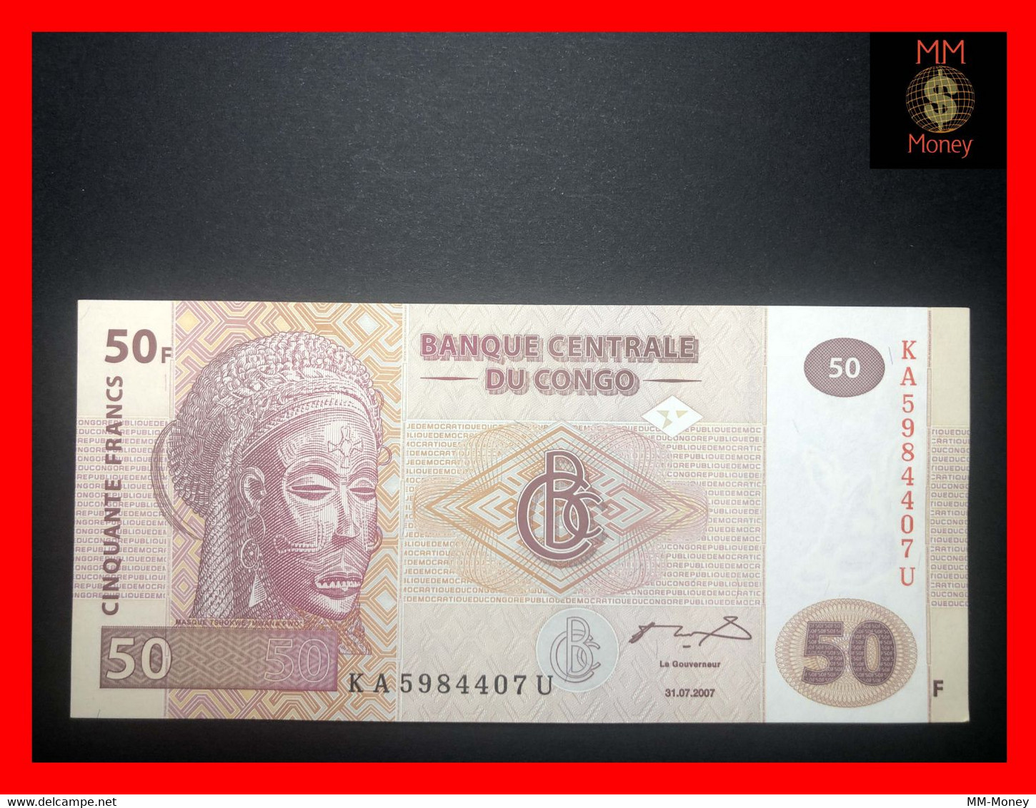 CONGO Democratic Republic  50 Francs  31.7.2007  P. 97  "printer G & D"     UNC - República Democrática Del Congo & Zaire