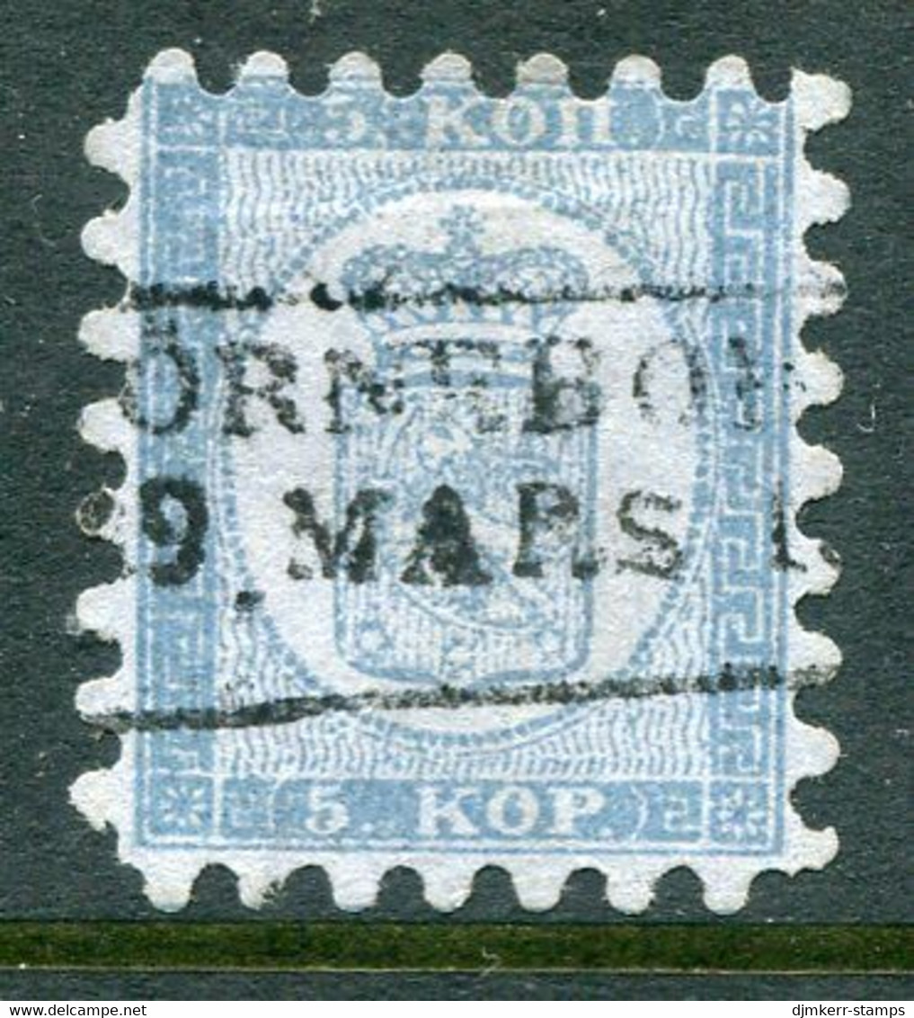 FINLAND 1860 5 Kop. Blue Roulette I, Used.   Michel 3A. - Used Stamps