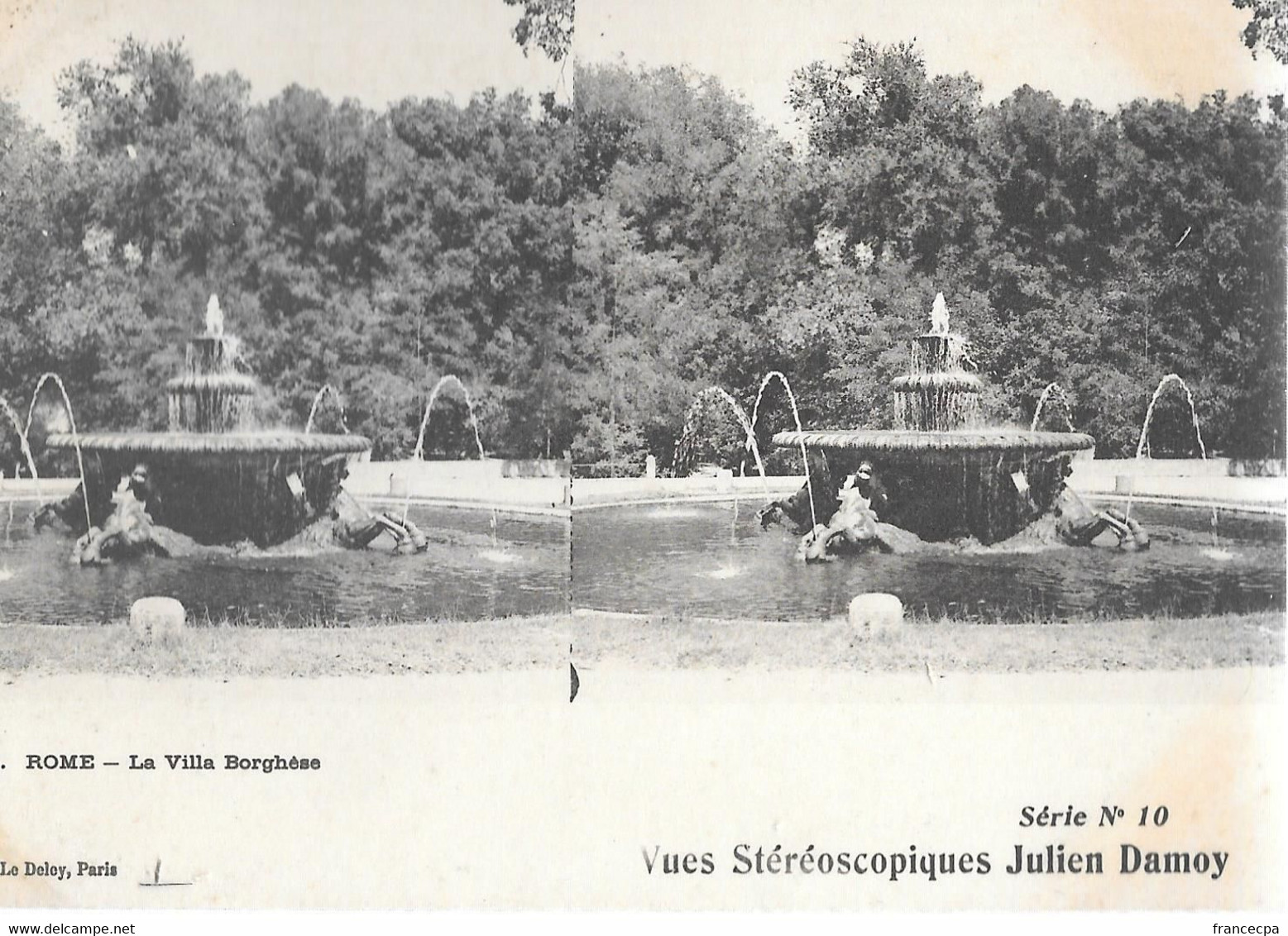 1332 STEREO - ITALIE - ROME - La Villa Borghèse - Parcs & Jardins