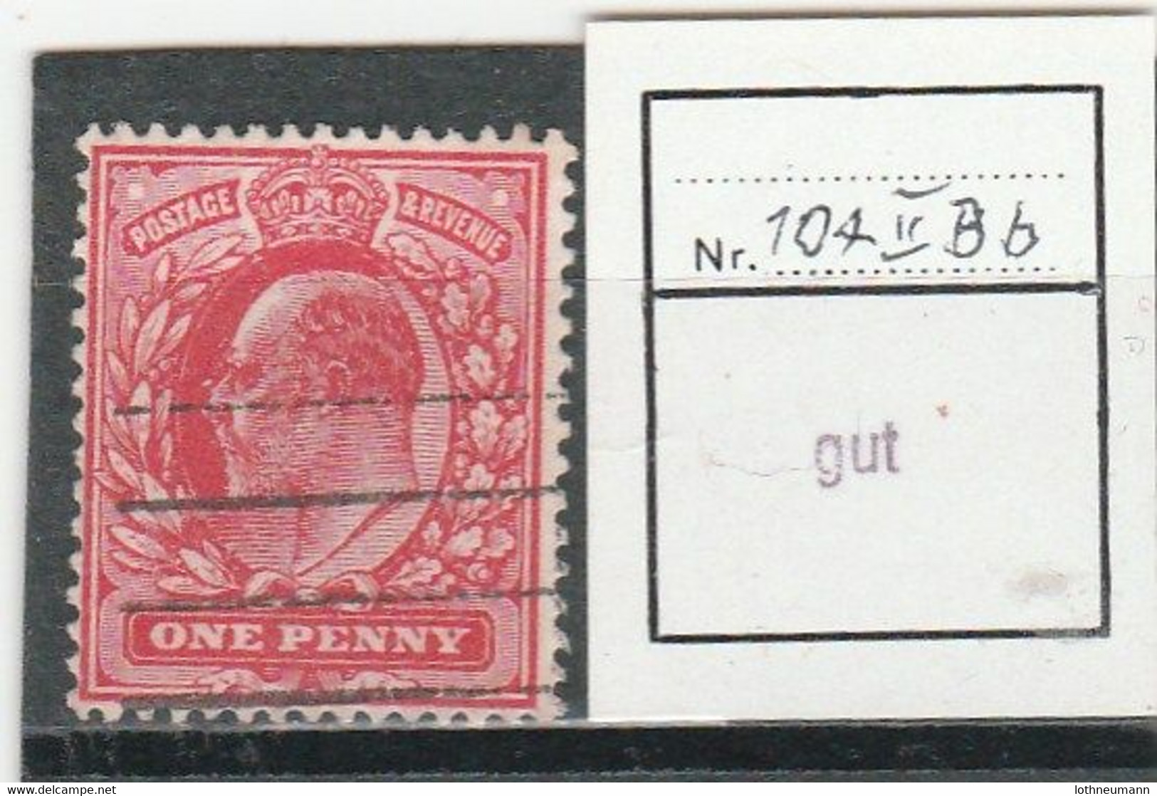 GB 1911: 1d EVII Harrison Print., Perf. 15:14, Shade Deep Rose-red, Used; S.G.-sp. M 7(2)   O - Oblitérés