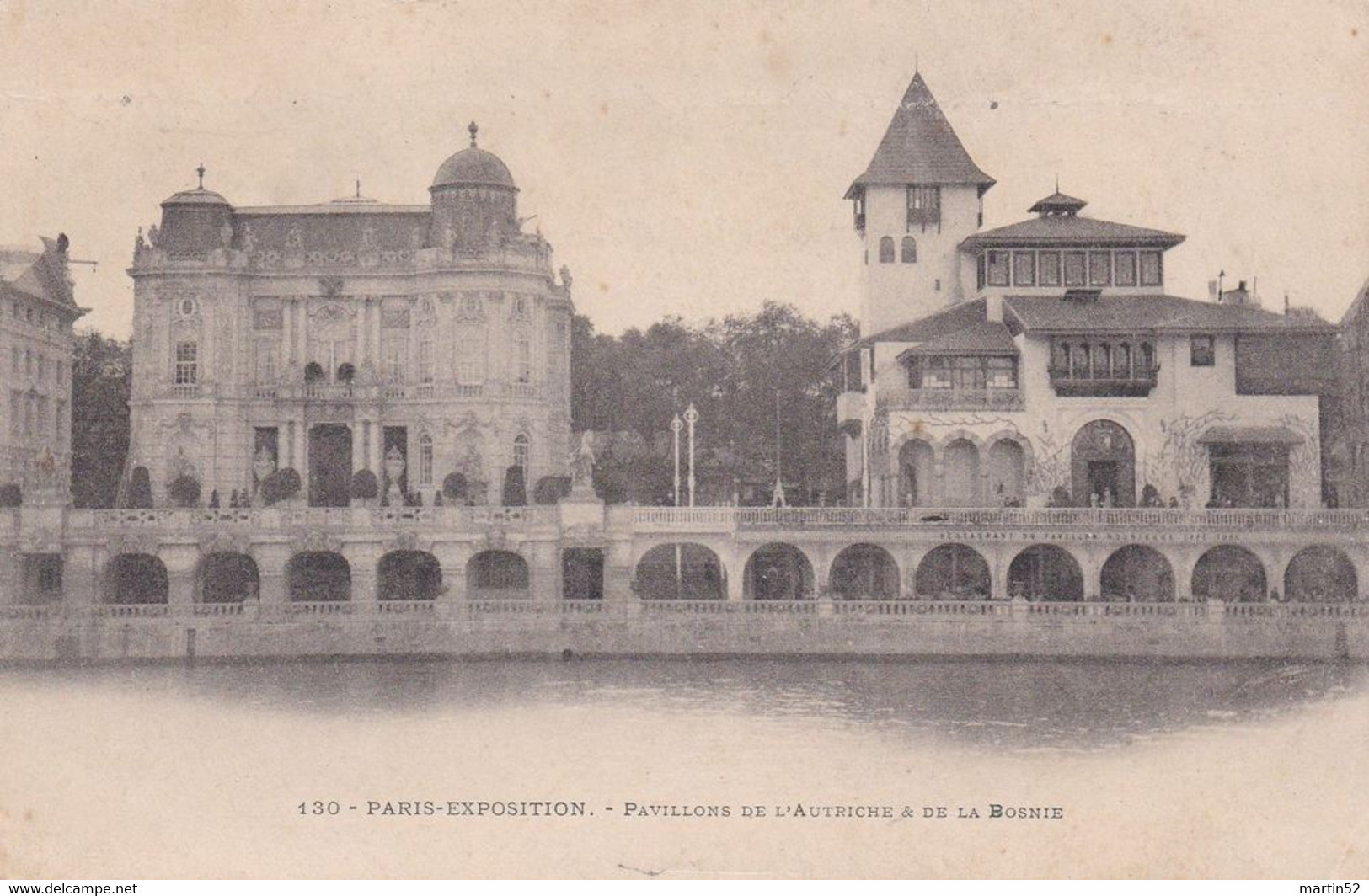 France 1900: PARIS - EXPOSITION -  PAVILLONS DE L'AUTRICHE & DE LA BOSNIE Non Circulé (écriture Pâle Au Verso) - 1900 – Parigi (Francia)