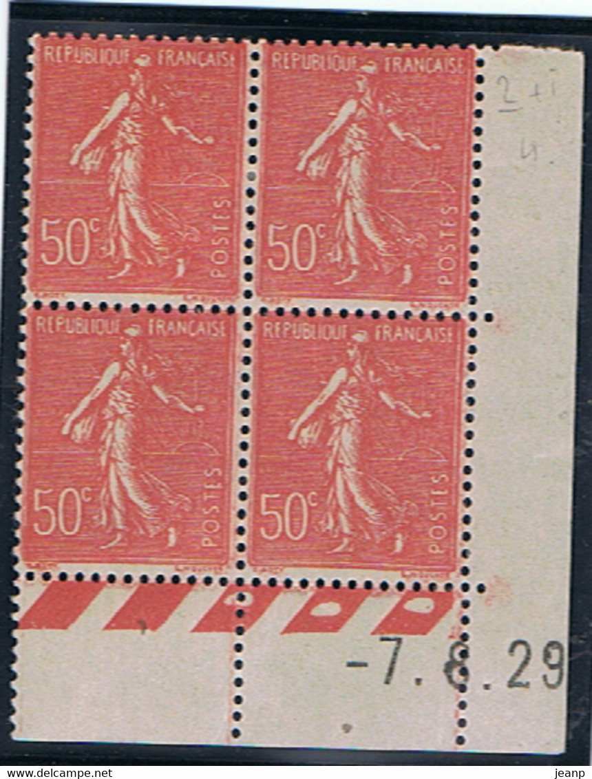 50c Semeuse Lignée Yvert 199, Z De Z+I4 Du 7-8-29, * - ....-1929