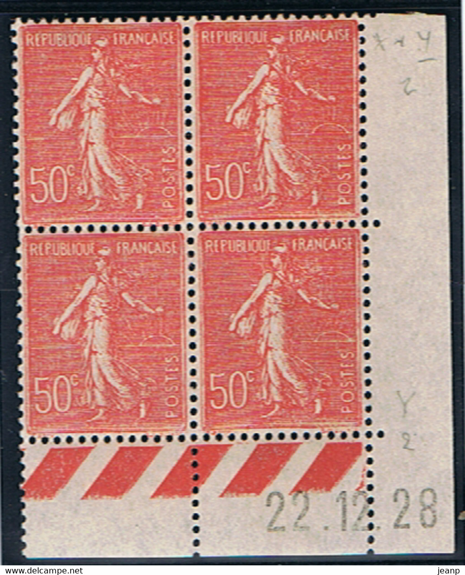 50c Semeuse Lignée Yvert 199, Y De X+Y Du 22-12-28,** - ....-1929