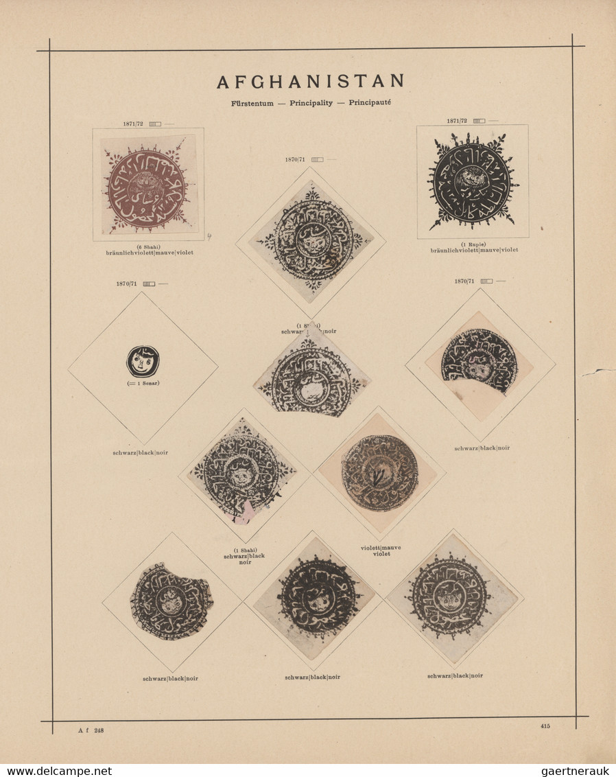 Afghanistan: 1871-1937, Mint And Used Collection Of About 160 Stamps On Old Album Leaves, From Early - Afghanistan