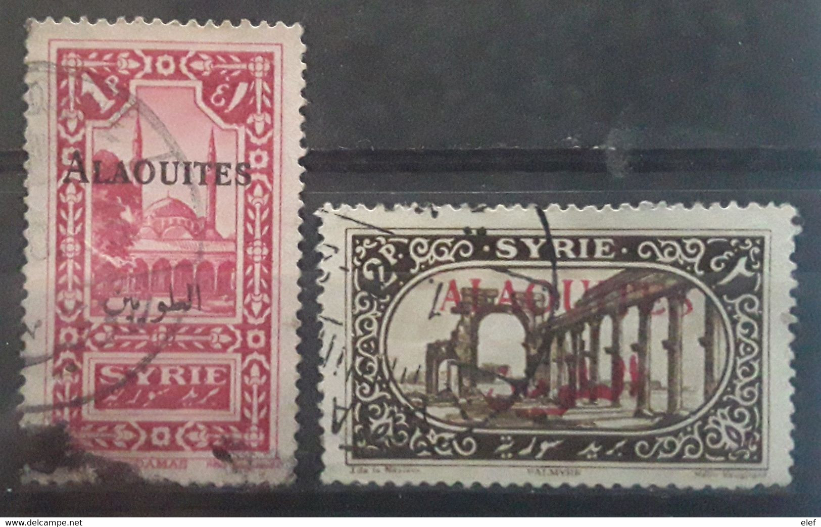 ALAOUITES 1925 ,2 Timbres  Yvert 26 Et 29, 1 Piastre Rose Lilas Et 2 Piastres Sepia,  Obl TB - Oblitérés