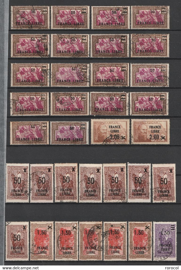 MADAGASCAR  Lot De Timbres Oblitérés FRANCE LIBRE - Oblitérés