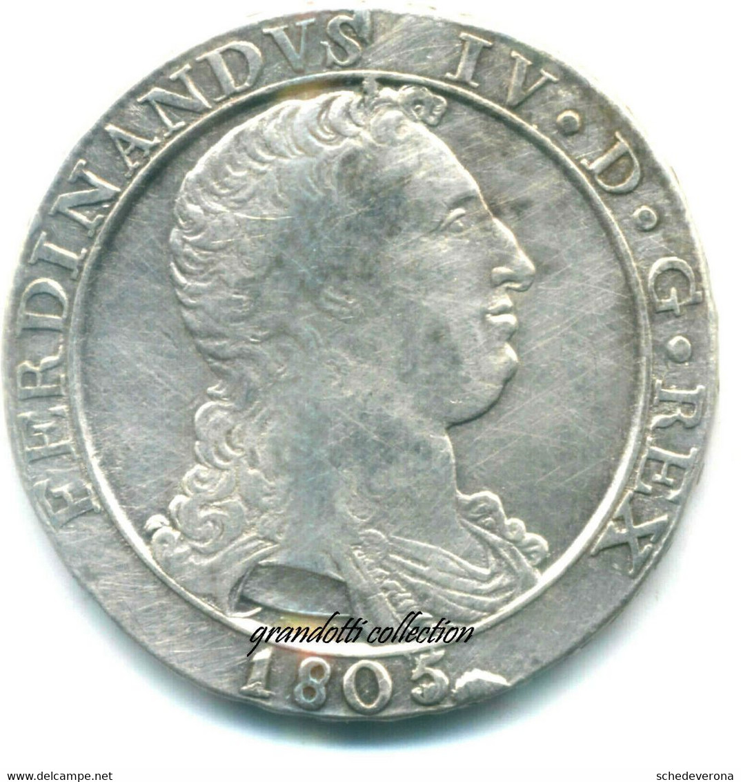 FERDINANDO IV PIASTRA 120 GRANA 1805 NAPOLI MONETA ARGENTO - Neapel & Sizilien