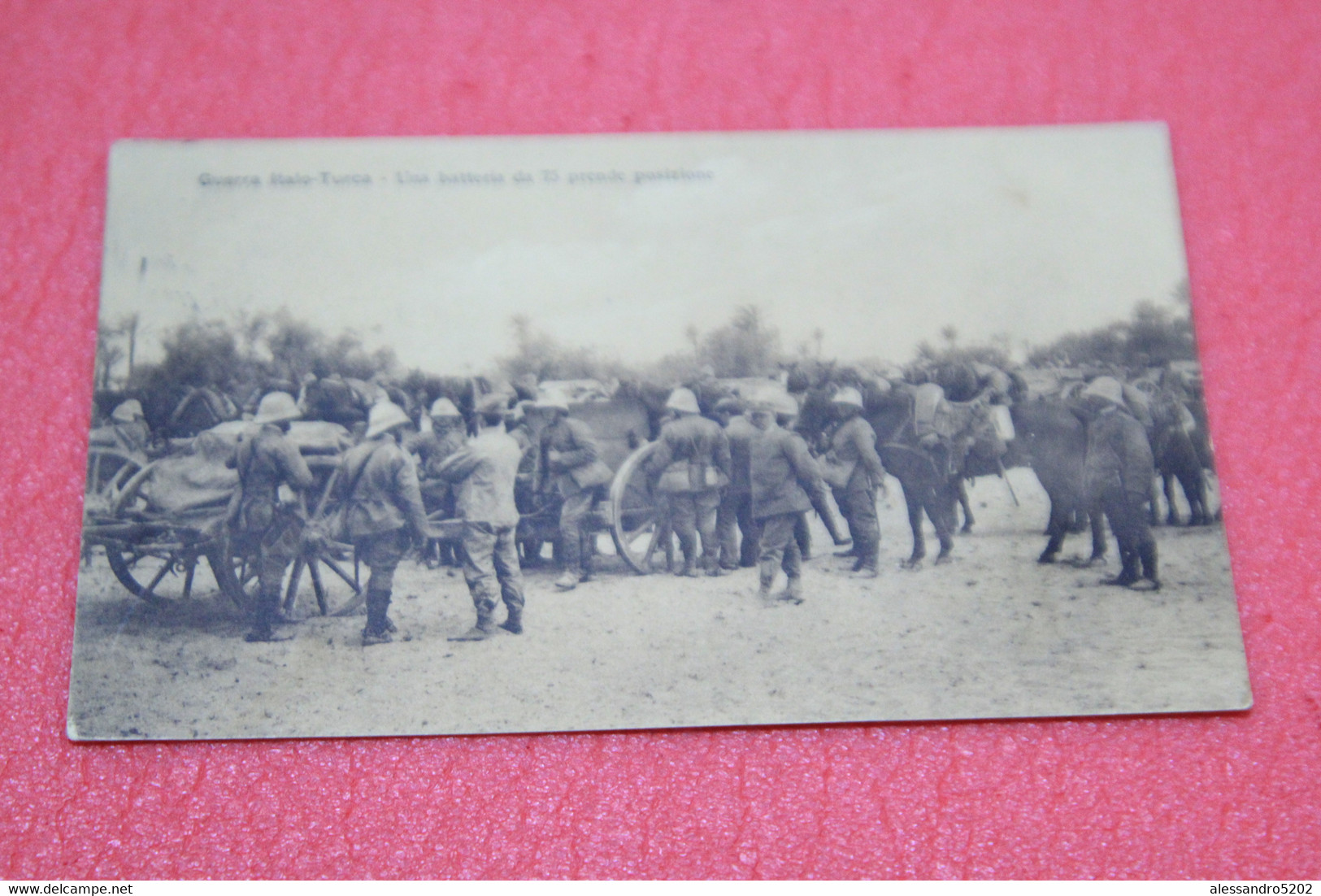 Libia Libya Tripoli Bengasi Derna Batteria Da 75 In Posizione 1912 Ed. Alterocca - Libye