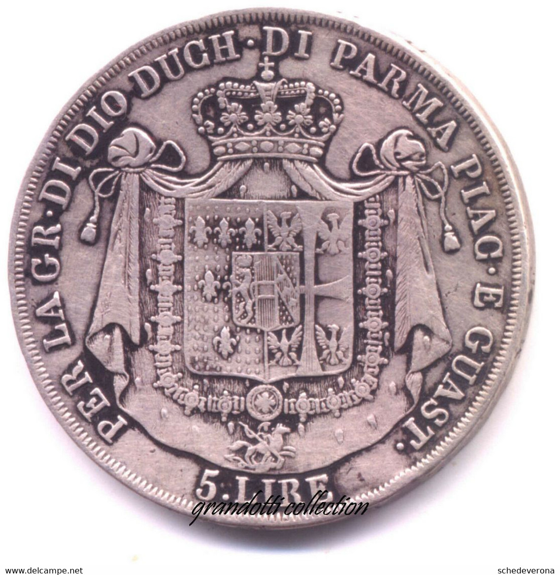 MARIA LUIGIA AUSTRIA 5 LIRE 1815 ARGENTO DUCATO PARMA PIACENZA GUASTALLA - Emilie