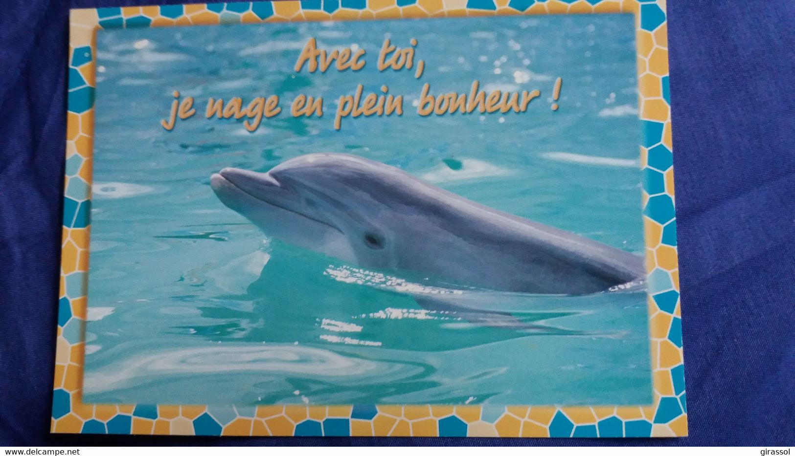CPM  DAUPHINS AVEC TOI JE NAGE EN PLEIN BONHEUR COLL MOSAIQUE FOTOLINE - Dolfijnen
