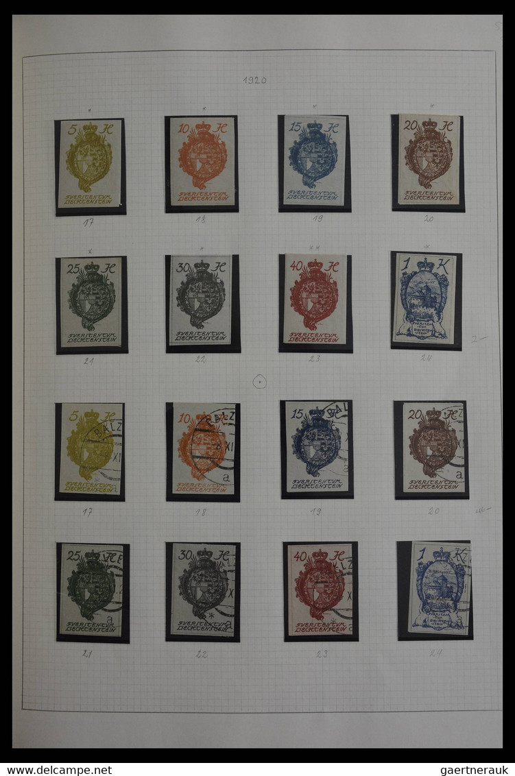 Liechtenstein: 1912-1967. Very well filled, MNH, mint hinged and used, partly double collection Liec