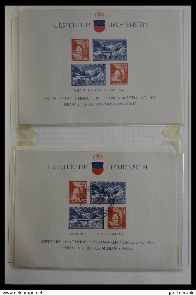 Liechtenstein: 1912-1967. Very well filled, MNH, mint hinged and used, partly double collection Liec