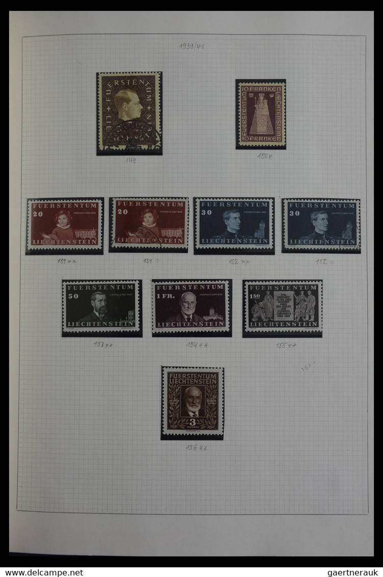 Liechtenstein: 1912-1967. Very well filled, MNH, mint hinged and used, partly double collection Liec