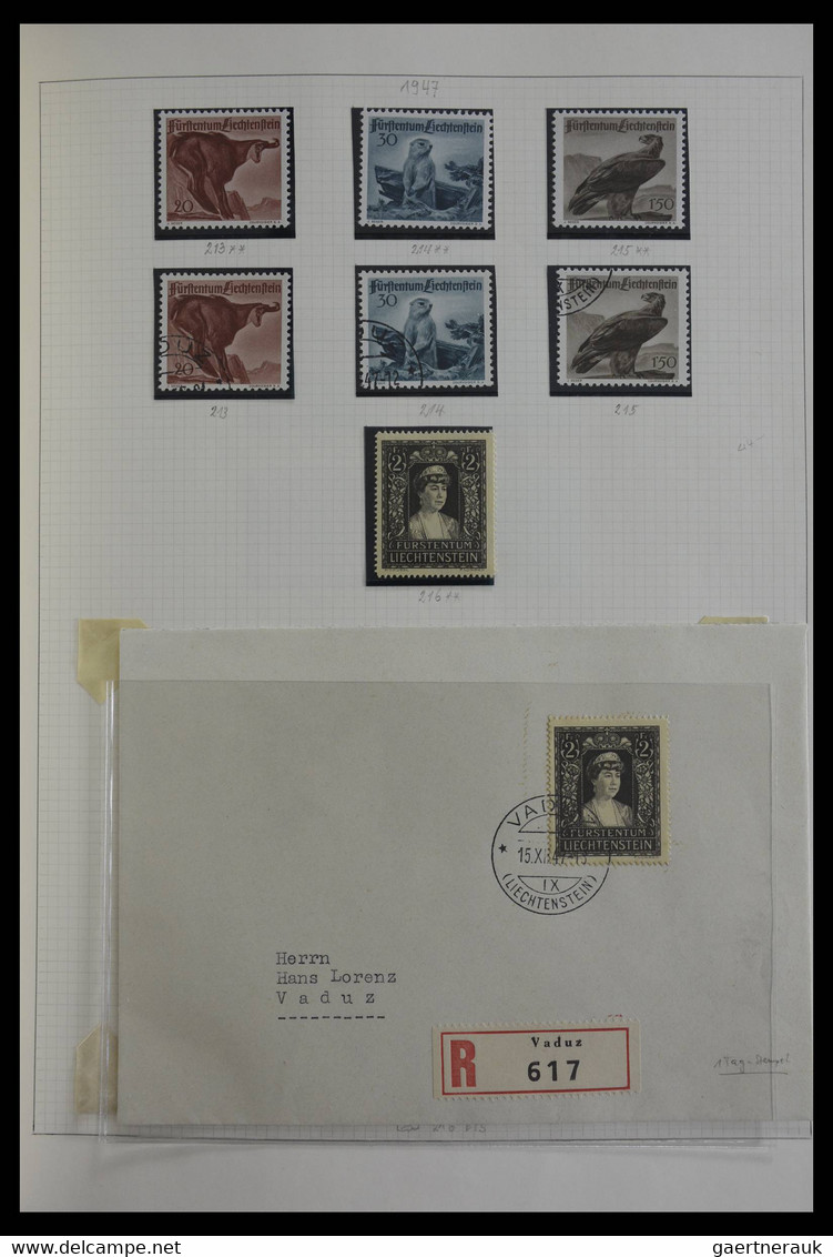 Liechtenstein: 1912-1967. Very well filled, MNH, mint hinged and used, partly double collection Liec