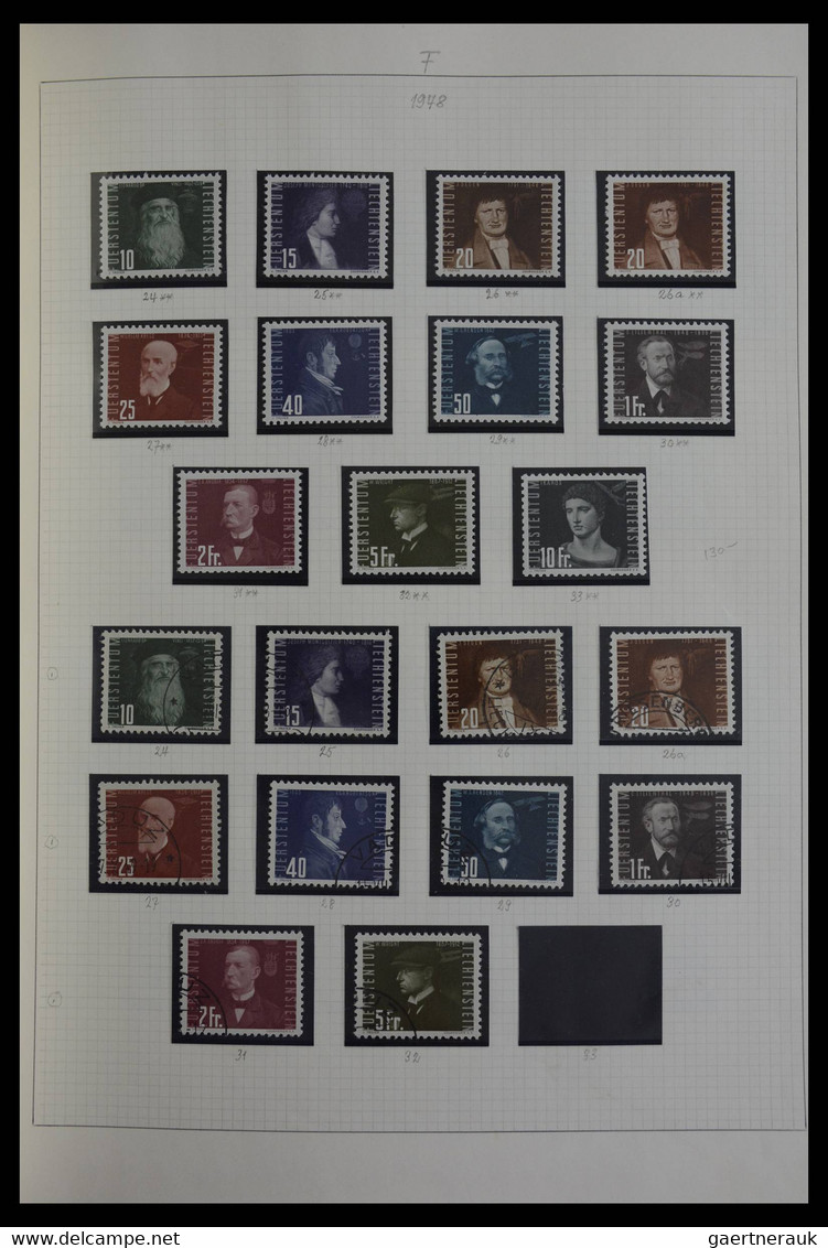 Liechtenstein: 1912-1967. Very well filled, MNH, mint hinged and used, partly double collection Liec