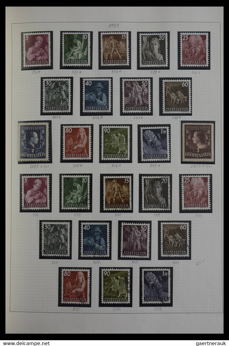 Liechtenstein: 1912-1967. Very well filled, MNH, mint hinged and used, partly double collection Liec