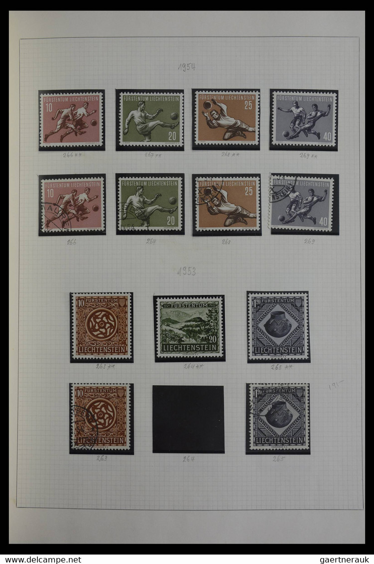 Liechtenstein: 1912-1967. Very well filled, MNH, mint hinged and used, partly double collection Liec