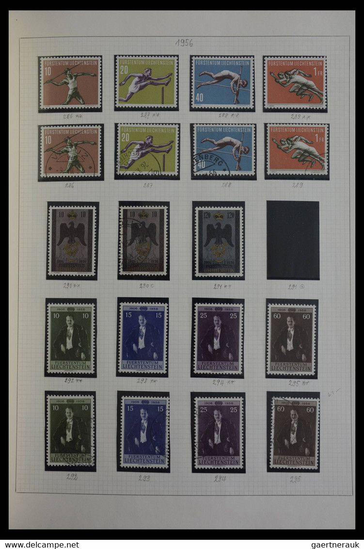 Liechtenstein: 1912-1967. Very well filled, MNH, mint hinged and used, partly double collection Liec