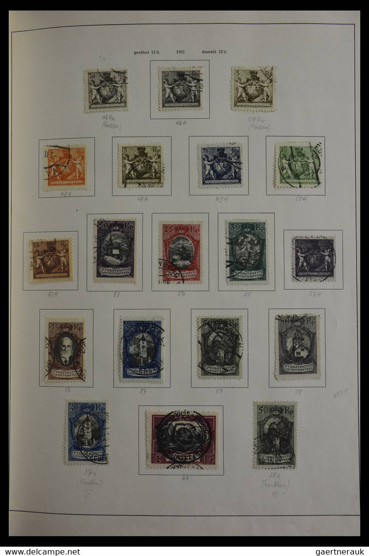 Liechtenstein: 1912-1967. Very well filled, MNH, mint hinged and used, partly double collection Liec