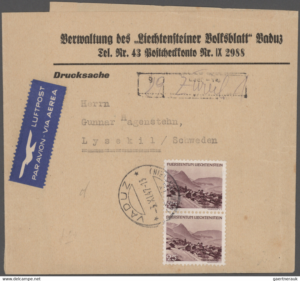 Liechtenstein: 1918/1980, sehr umfangreicher Posten mit Bedarfsbriefen, Sammlerbriefen, Ganzsachen g