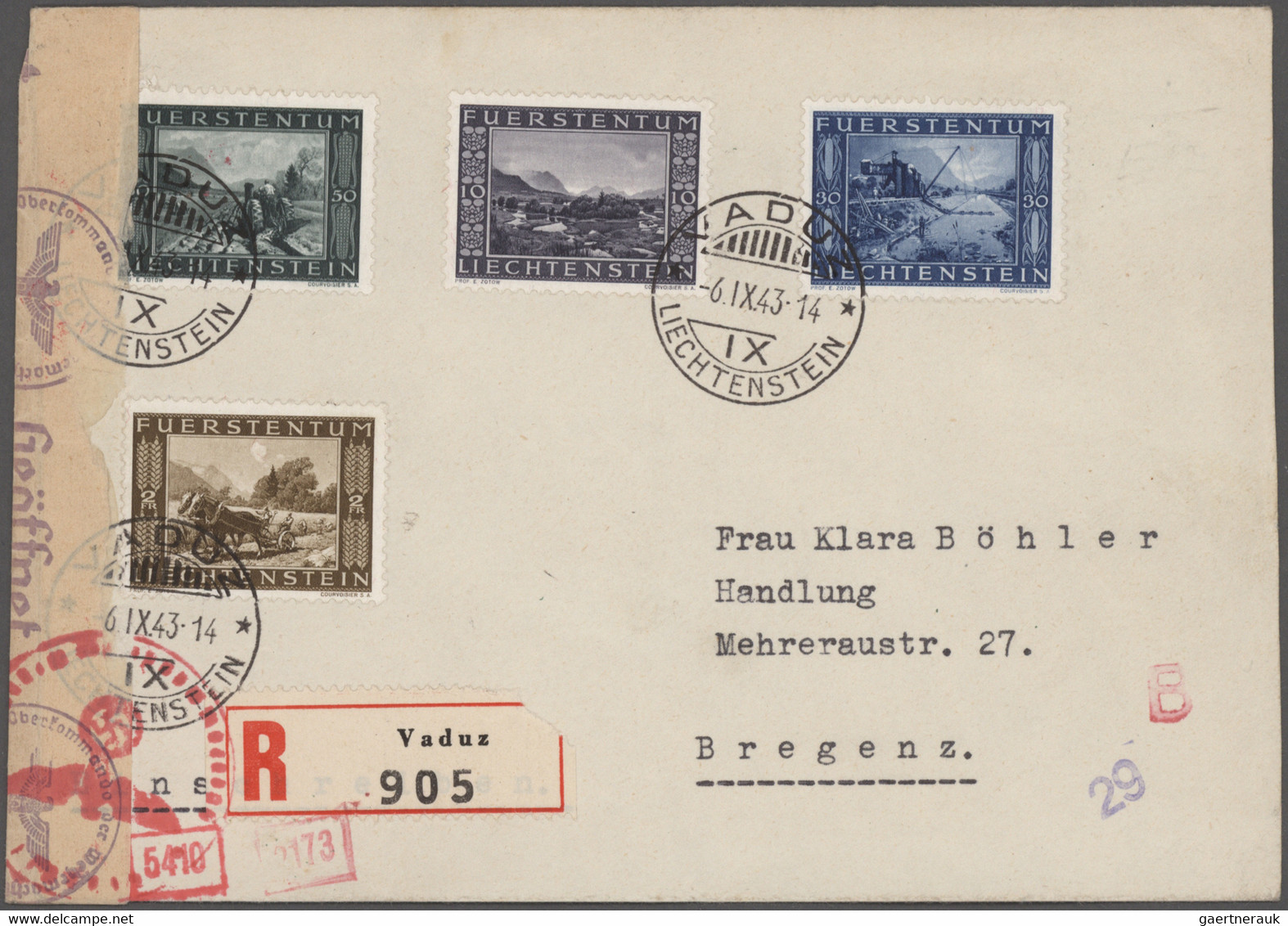 Liechtenstein: 1918/1980, sehr umfangreicher Posten mit Bedarfsbriefen, Sammlerbriefen, Ganzsachen g
