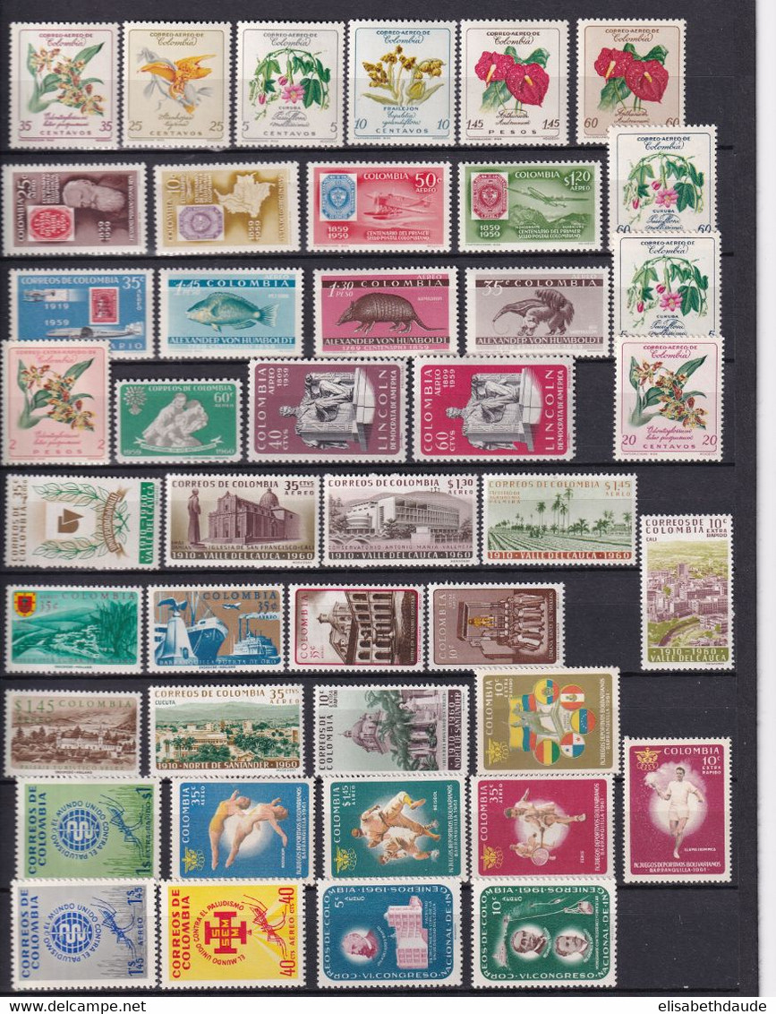 COLOMBIE - 1941/1973 - SELECTION TIMBRES POSTE AERIENNE PRINCIPALEMENT ** MNH -  COTE YVERT = 420 EUR. - 5 PAGES ! - Kolumbien