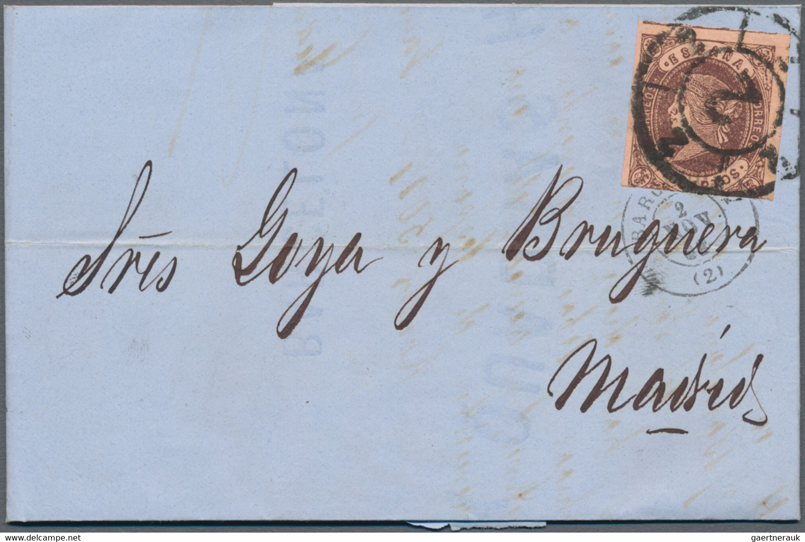 Spanien: 1855-1870: Accumulation Of 800 Covers And Folded Letters, Franked By Stamps Of 8 Different - Andere & Zonder Classificatie