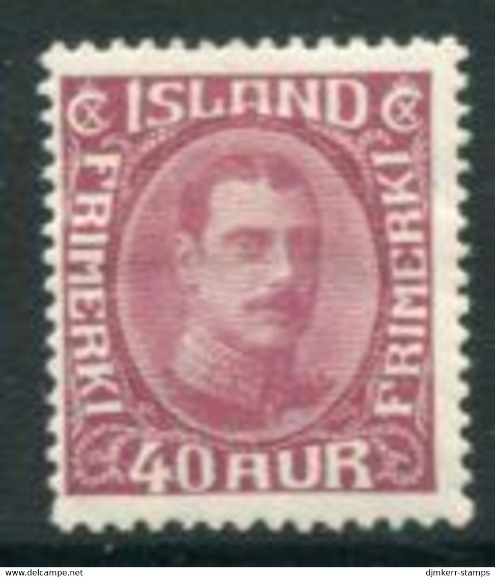 ICELAND 1931 Christian X  40 Aur..  LHM / *. Michel 164 - Neufs