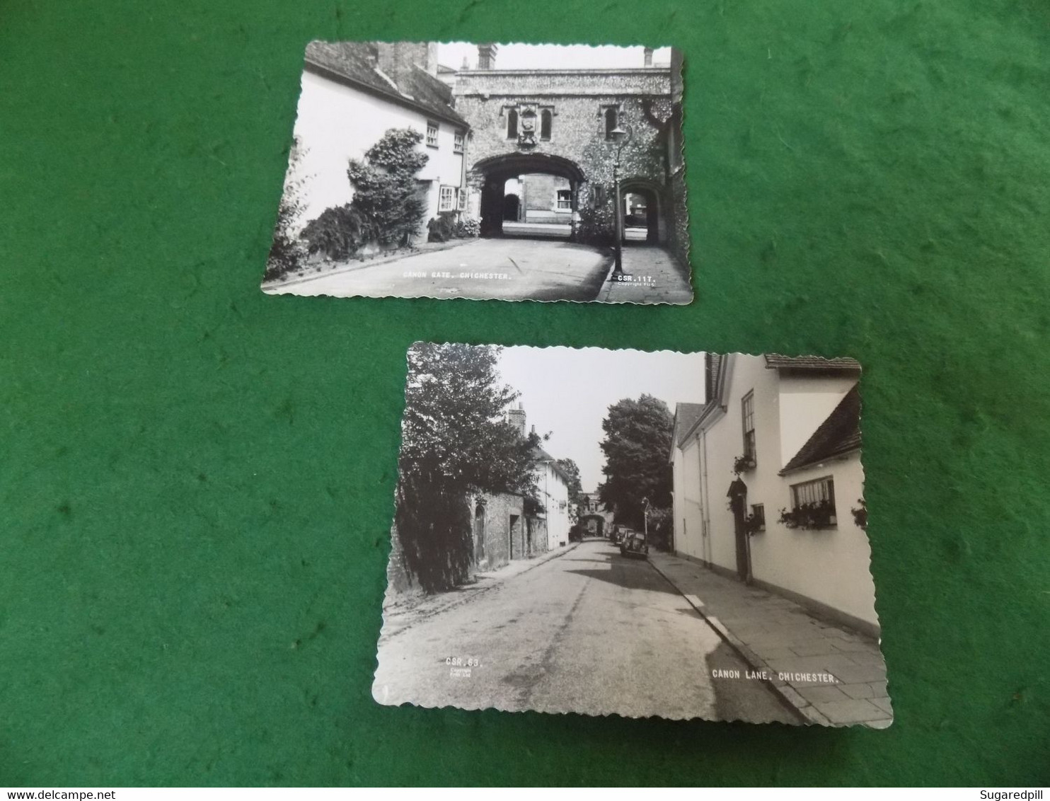 VINTAGE UK SUSSEX: CHICHESTER Canon Lane & Canon Gate X2 B&w Frith - Chichester