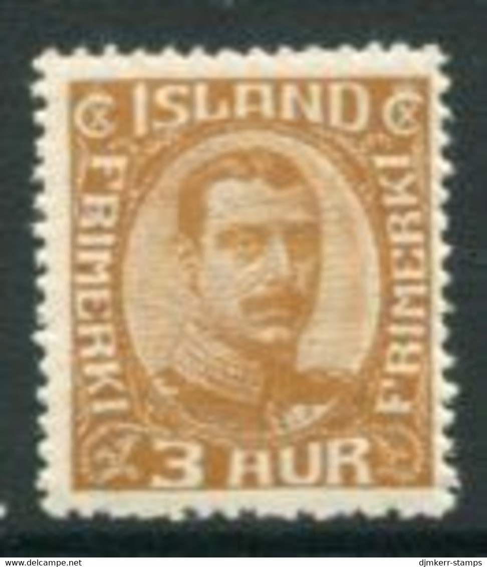 ICELAND 1931 Christian X  3 Aur..  LHM / *. Michel 157 - Nuovi