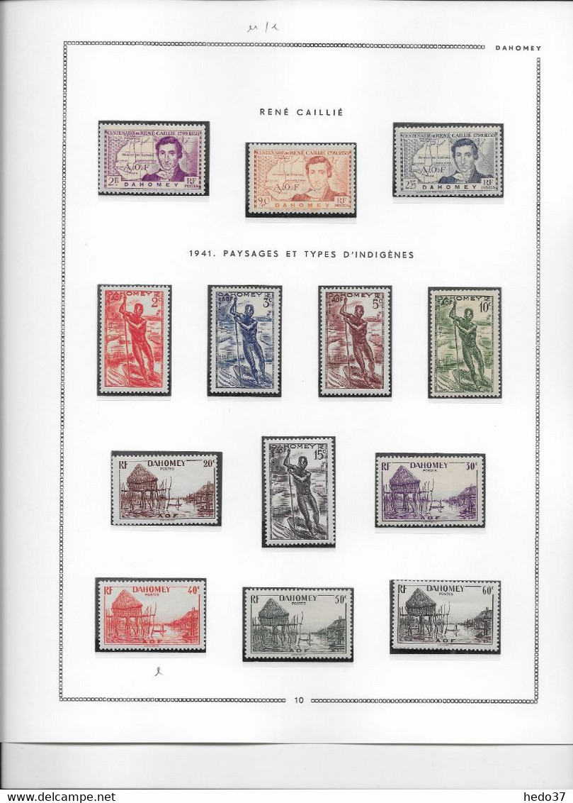 Dahomey - Collection Vendue Page Par Page - Neuf **/* Sans/avec Charnière - TB - Other & Unclassified