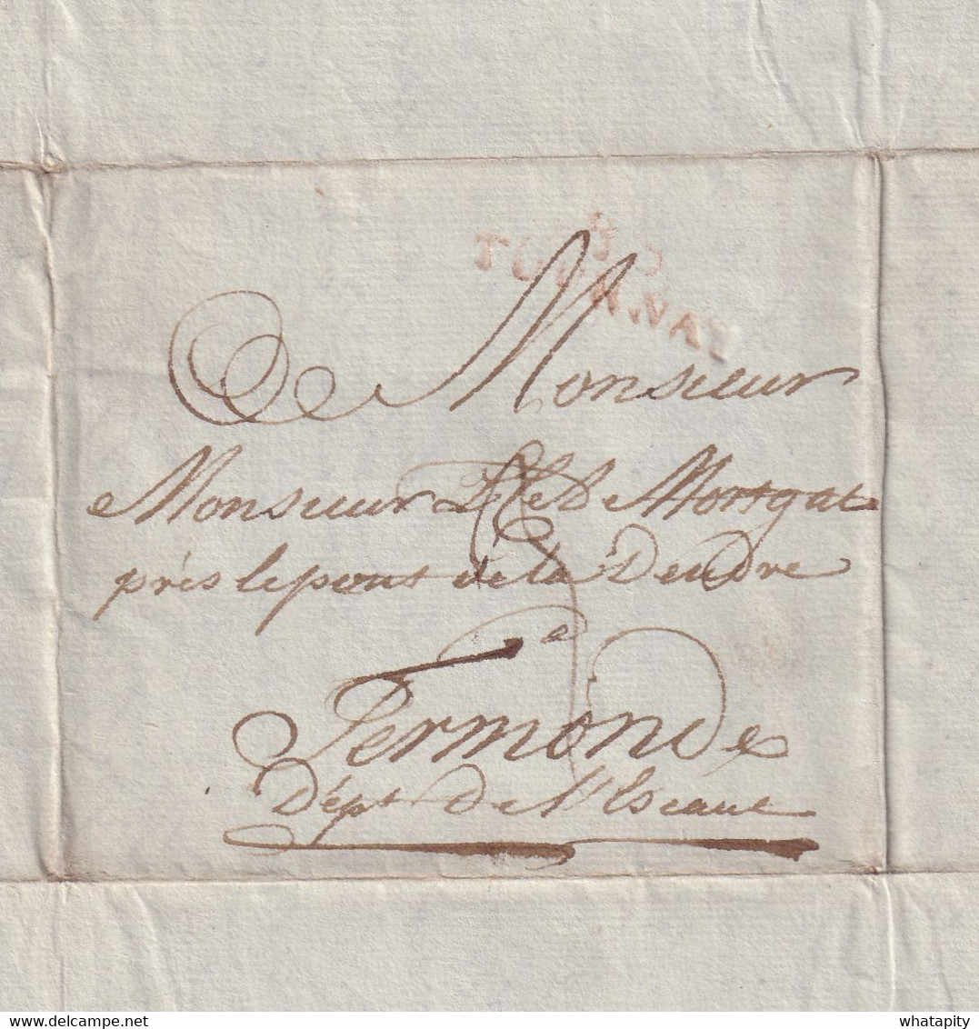 DDY 480 -  Petite archive de 5 lettres précurseurs 86 TOURNAY en 1800/1801 vers Mr Mortgat à TERMONDE - Textes FR et NL