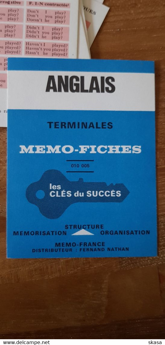 Memo-Fiches Anglais Terminales, Ed Fernand Nathan, 50 Fiches Recto-verso - Exam/ Study Aids