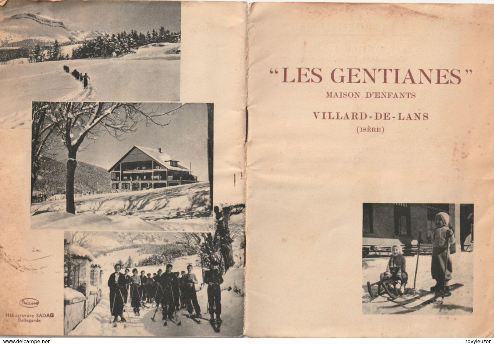 38 VILLARD De LANS Fascicule Les GENTIANES  Maison D'ENFANTS 8 Pages - Dépliants Turistici