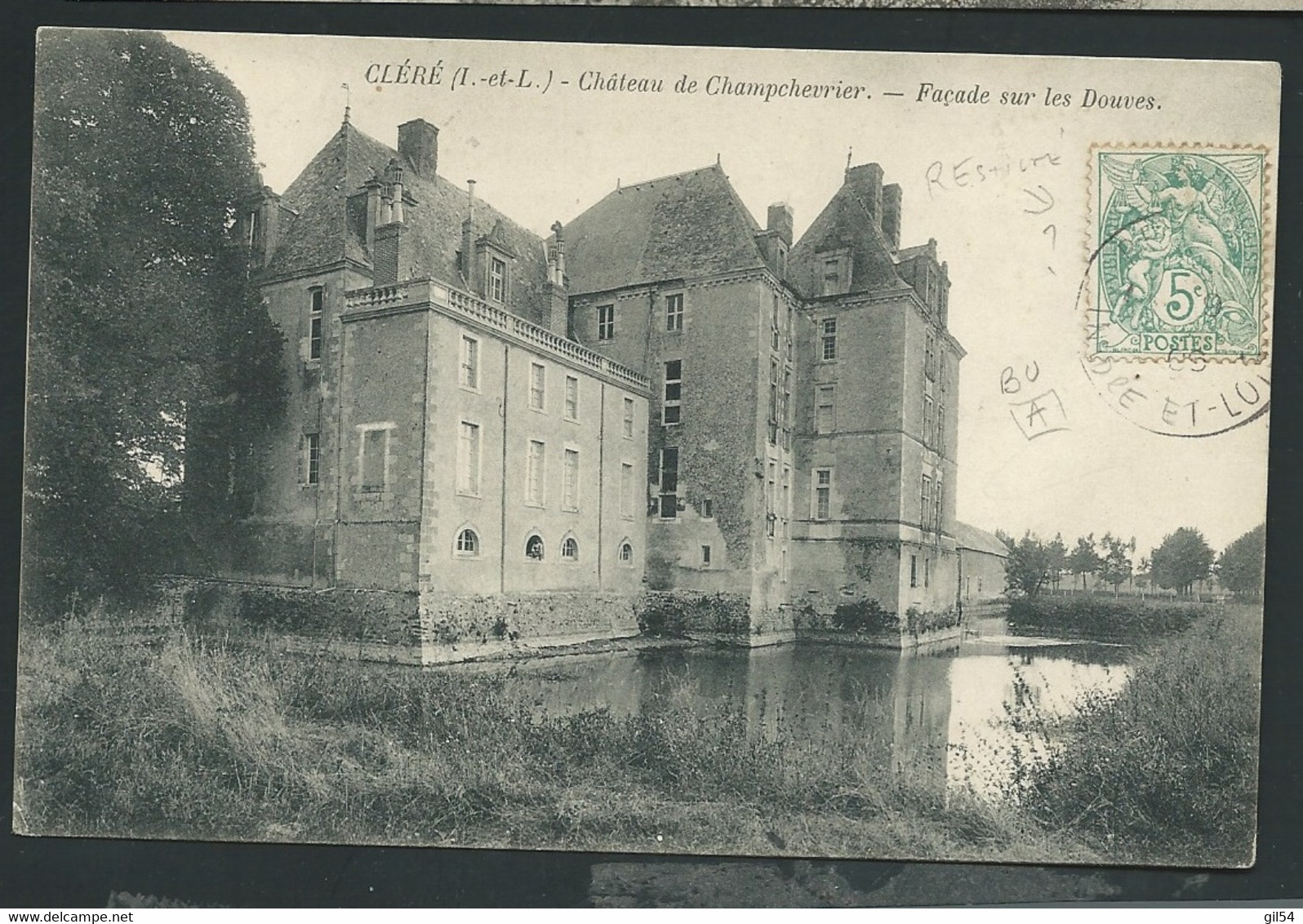 Cléré  -  Chateau De Champchevrier - Façade Sur Les Douves    -  LAT 86 - Cléré-les-Pins