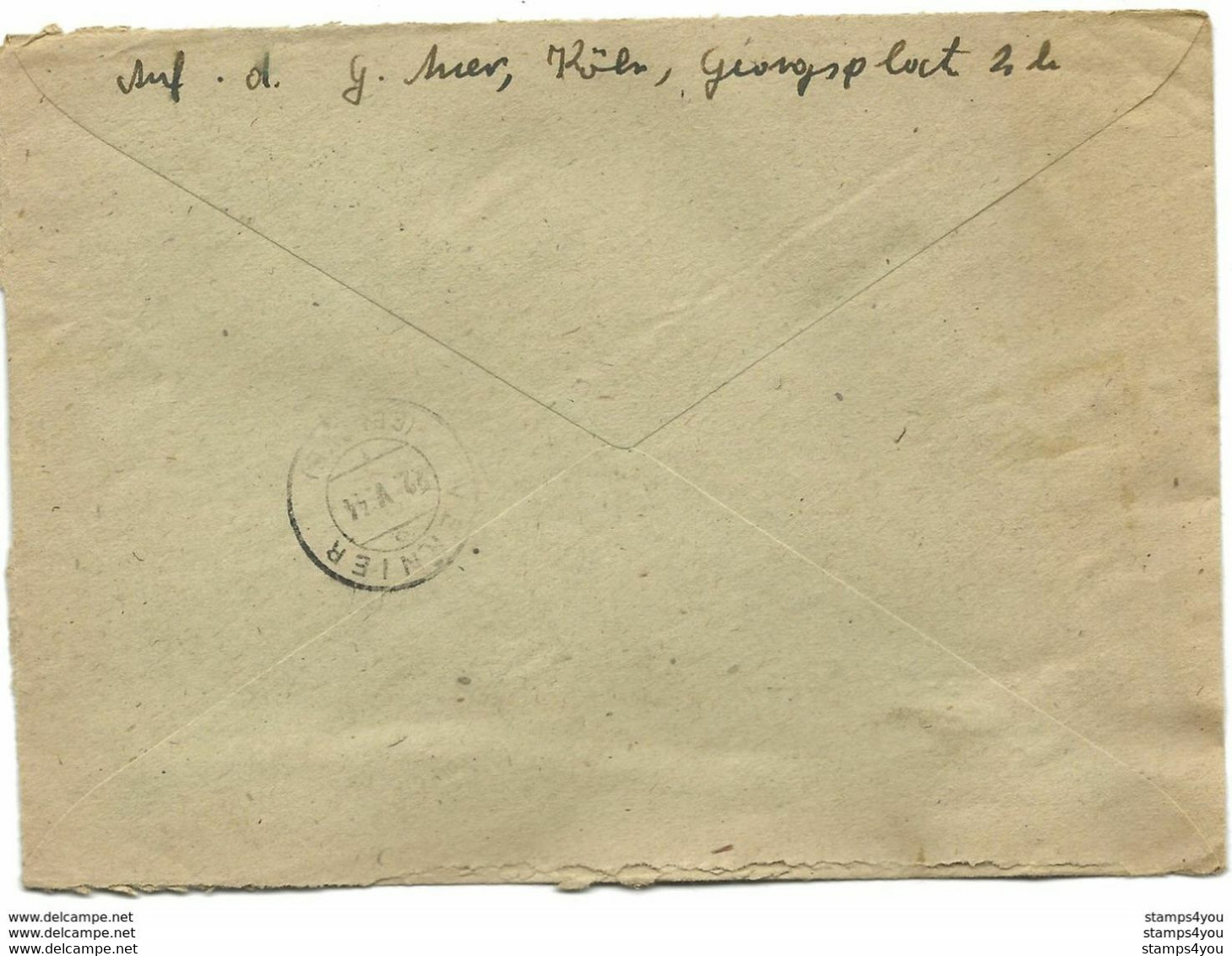 221 - 6 - Enveloppe Recommndée Envoyée De Köln En Suisse 1944 - Censure - WO2