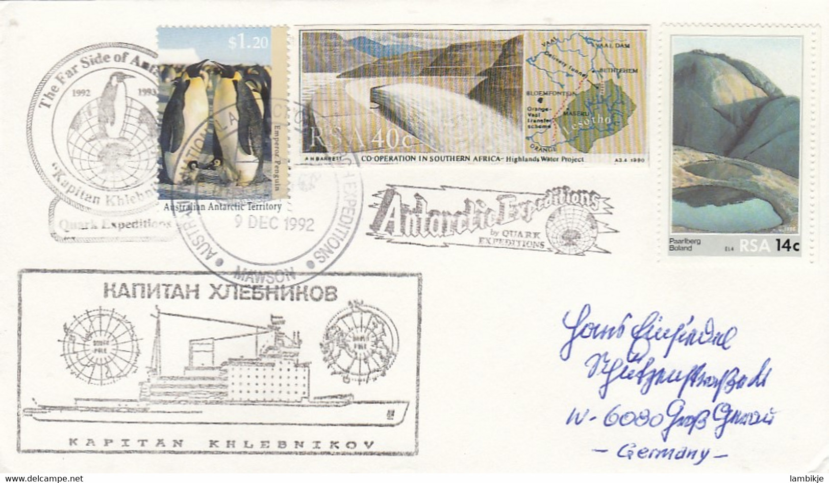 Australia AAT Ant Arctica Cover 1992 - Brieven En Documenten