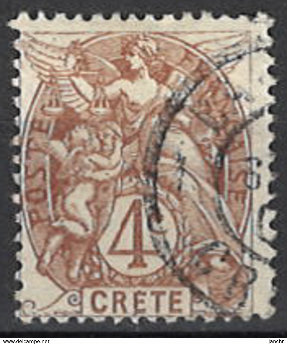 France, Colonies - Crete, Französische Post Auf Kreta, 1902/1903. Mi.Nr. 4, Used O - Oblitérés