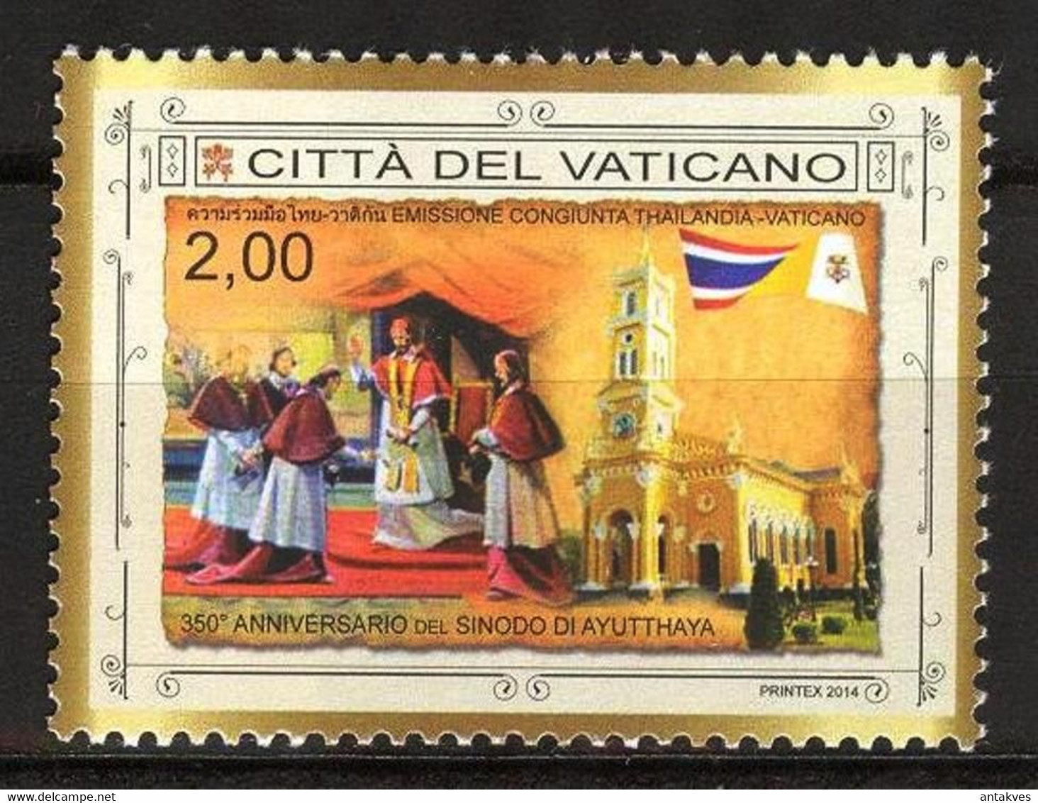 Vatican 2014 Joint Issue With Thailand MNH - Sonstige & Ohne Zuordnung