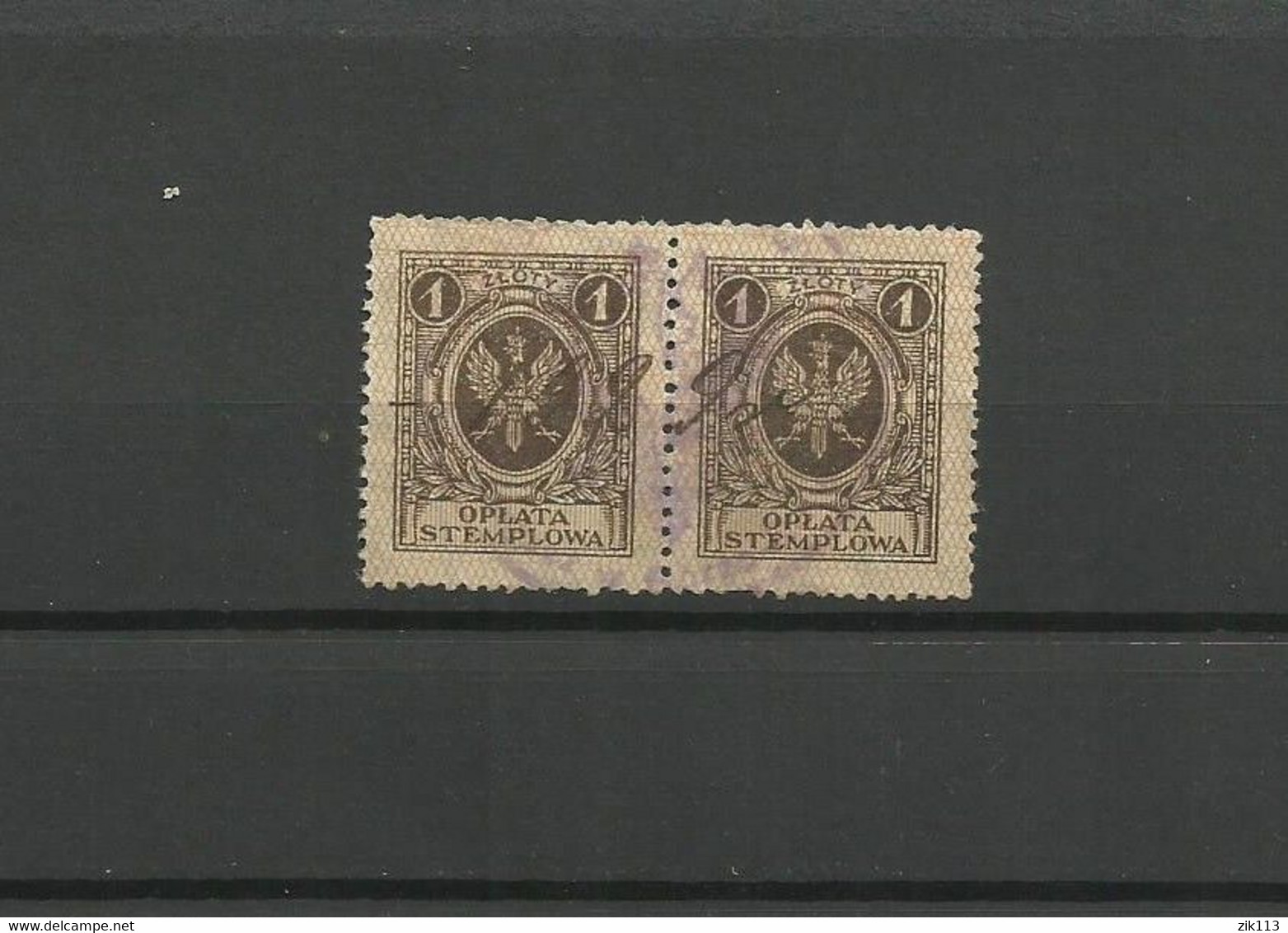 Poland 1929 - A Pair Of Stamps, Revenue, Used - Fiscale Zegels