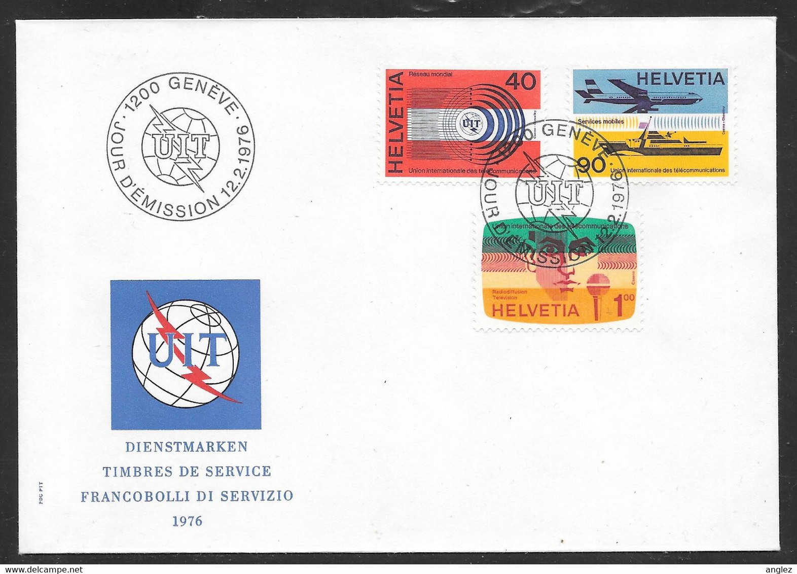 Switzerland / United Nations Geneva - 1976 ITU Telecommunications Union 3v FDC - Andere & Zonder Classificatie