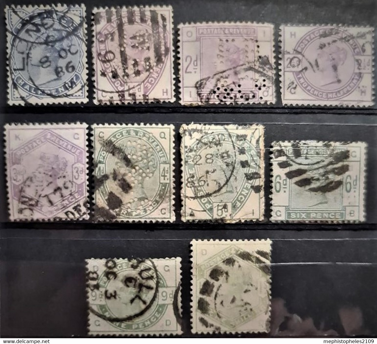 GREAT BRITAIN 1883-84 - Canceled - Sc# 98-107 - Complete Set! - Usati