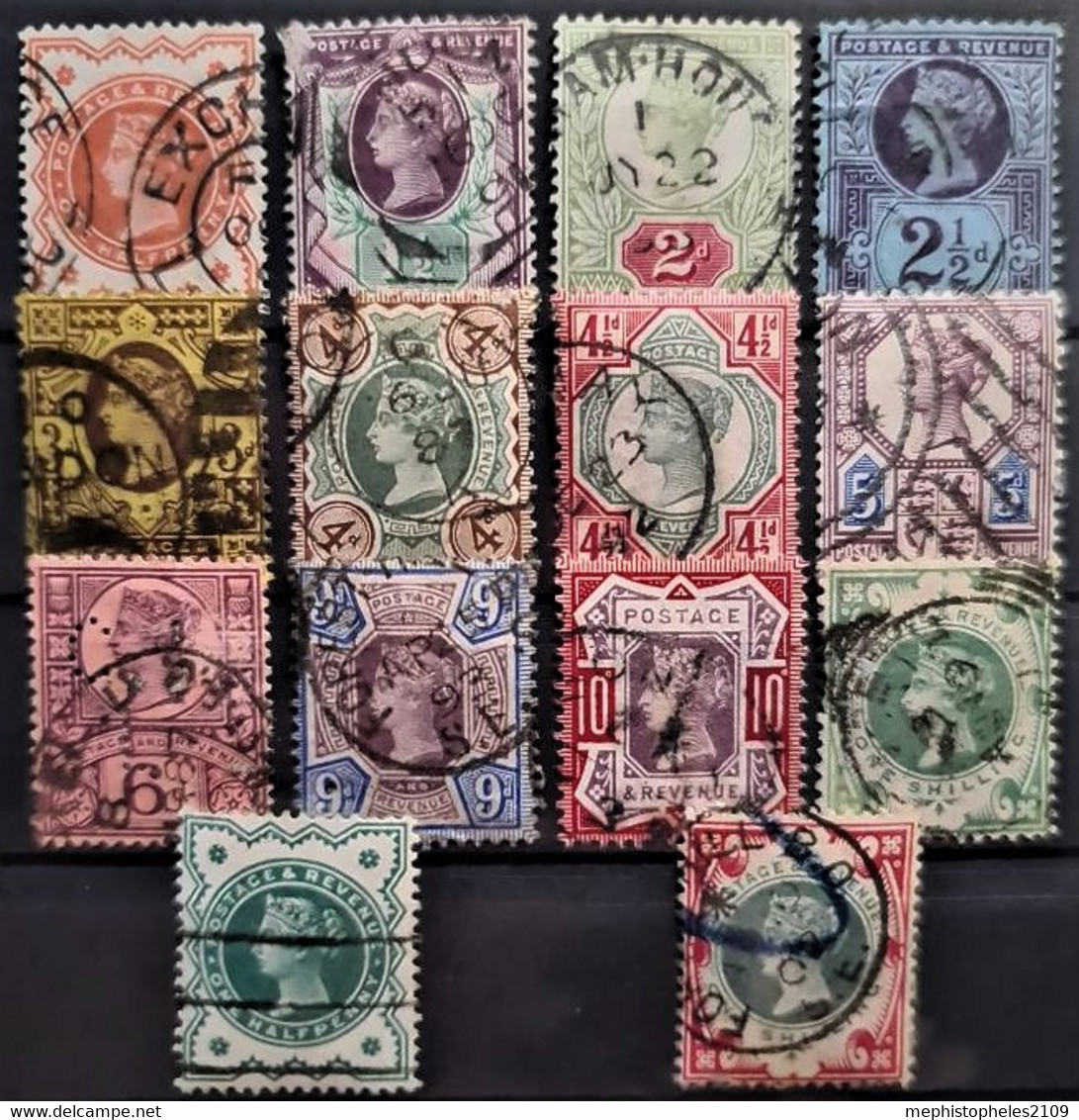 GREAT BRITAIN 1887-1900 - Canceled - Sc# 111-122, 125, 126 - Jubilee Issue - Gebraucht