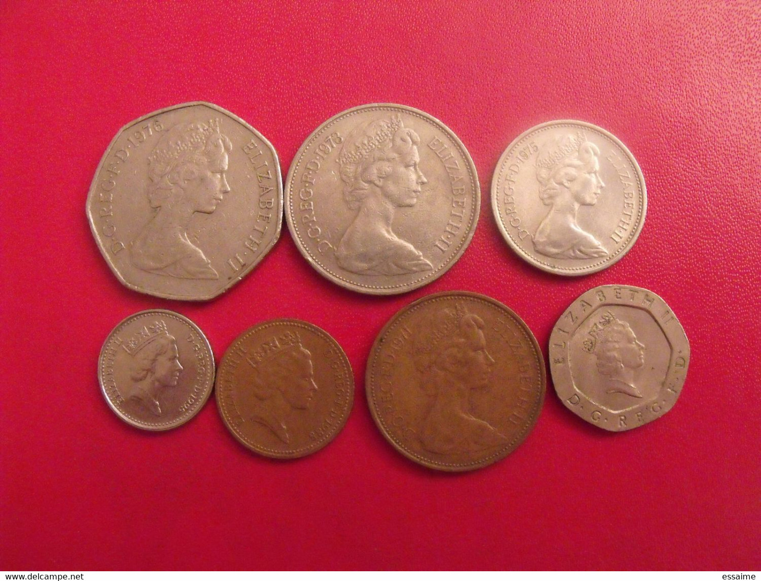 Grande-Bretagne. Royaume-uni. Lot De 7 Pièces :  1, 2, 5, 10, 20, 50 Pence. 1971/1995 - Collezioni
