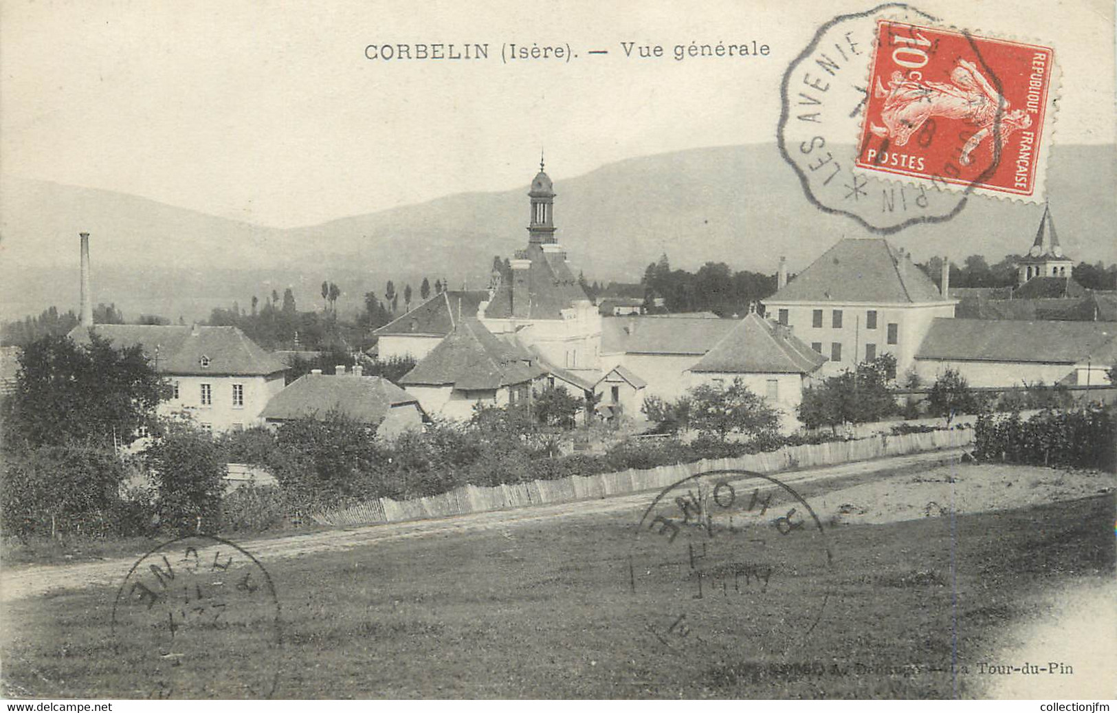 CPA FRANCE 38 " Corbelin, Vue Générale" / CACHET AMBULANT - Corbelin