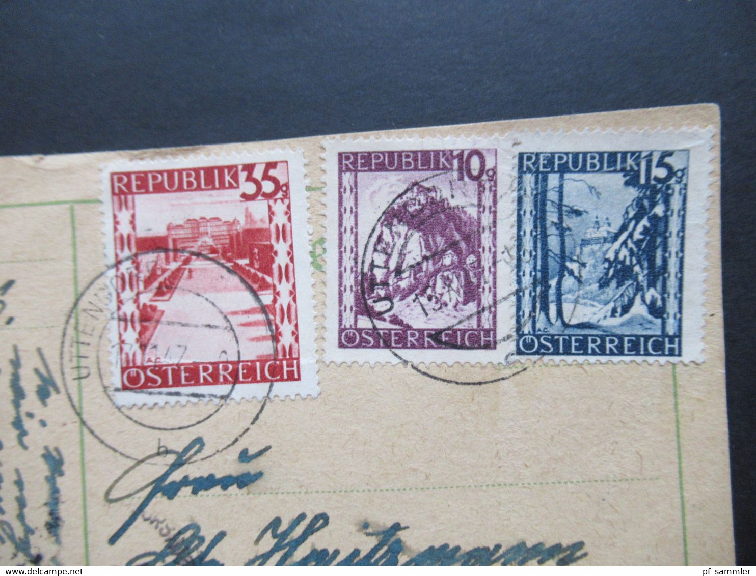 1946 Landschaften MiF Zensurstempel Military Censorship Civil Mails Tagesstempel Uttendorf Nach Reichenhall - Lettres & Documents