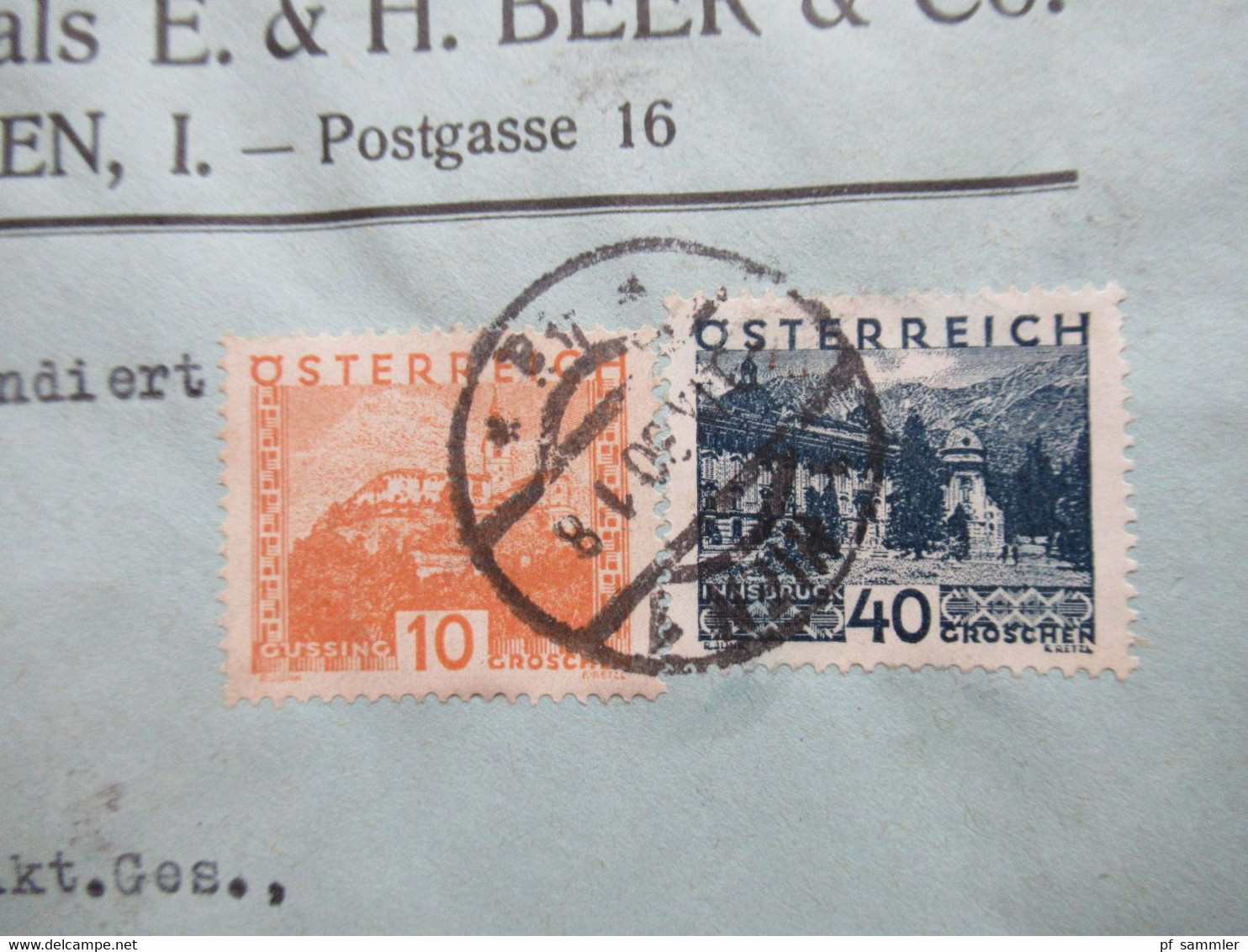 1930 Landschaften Nr. 498 U. 507 MiF Einschreiben Wien 1 Krawatten Fabrik H. Beer & Co. Rückseitig 3x Gesiegelt - Brieven En Documenten